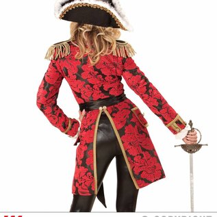 "RED JACQUARD PARADE TAILCOAT"