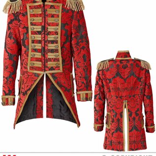 "RED JACQUARD PARADE TAILCOAT"