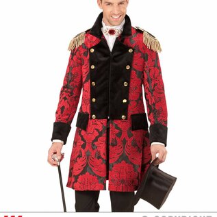 "RED JACQUARD PARADE COAT"