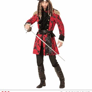 "RED JACQUARD PARADE COAT"