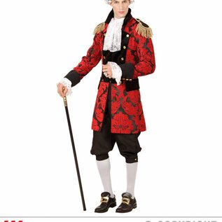 "RED JACQUARD PARADE COAT"