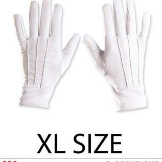 Pk  6 "PAIR OF WHITE GLOVES - XL SIZE"