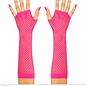 Pk  6 "PAIR OF NEON PINK LONG FINGERLESS NET GLOVES"