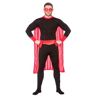 Super helden pak rood/zwart