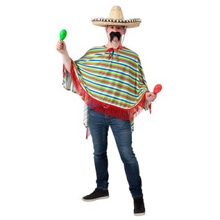 Mexicaanse poncho multi-kleuren