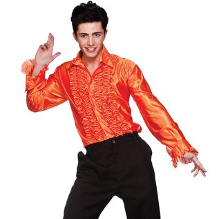 Rouche blouse oranje