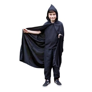 Lange zwarte cape voor kinderen