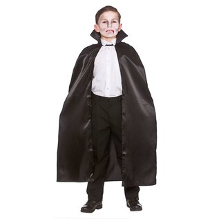 Zwarte cape voor kinderen deluxe