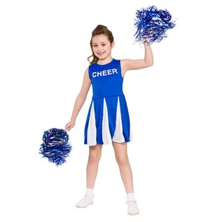 Cheerleader jurk wit blauw