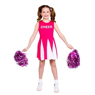 Cheerleader jurk wit roze