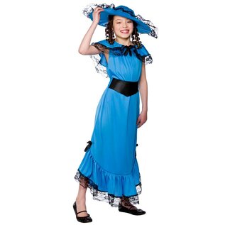 Victoriaanse dame jurk in blauw