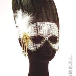 Carnavals-accessoires: Parijs pailetten masker, in diverse kleuren