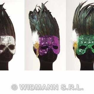 Carnavals-accessoires: Parijs pailetten masker, in diverse kleuren