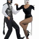 Carnavals-accessoires: Katten-set met masker en staart