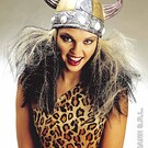 Carnavals-accessoires: Vikinghelm vrouw met nekbedekking
