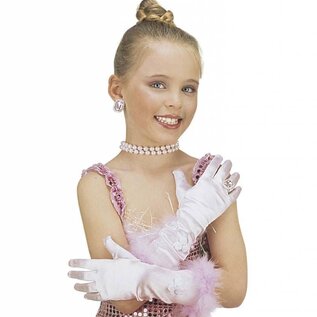 Feestartikelen: Lange kinderhandschoenen glamourgirl