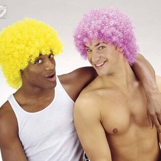 Carnavalskleding: Fluor maxi krulpruik
