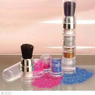 Carnavals make up: Glitterset met borstel pink