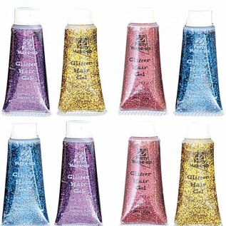 Carnavals make up: Haargel glitter met kam