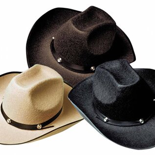 Carnavalshoed: Cowboy hoed met knoppen, vilt