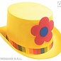 Carnavalshoeden: Clowns hoge hoed met bloem, vilt