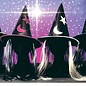Carnavals hoofddeksels: Heksenhoed kind met decoratie en haar