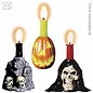 Themafeest Halloween: Set van halloweenkandelaar met 2 kaarsen