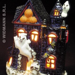 Themafeest Halloween: Theelicht glitter decoratie halloween, kasteel