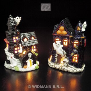 Themafeest Halloween: Theelicht glitter decoratie halloween, kasteel