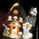 Themafeest Halloween: Theelicht glitter decoratie halloween, lantaarn