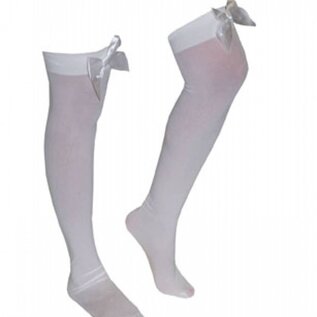 Carnavalsaccessoires: Hoge kouse wit met strik