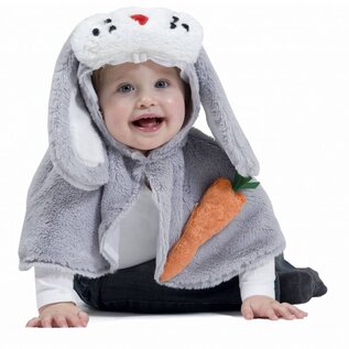 Feestkleding kinderen: Grijze Bunny-cape voor baby's