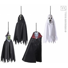 Halloweenaccessoires hangende enge figuren in 3 soorten 12cm