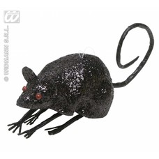 Halloweenaccessoires glitter muis 8,5cm