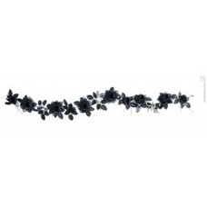 Halloweenaccessoires guirlande met zwarte rozenschedelsverlichting 180cm