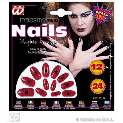 Halloween accessoires nagels met print verpakt per 12