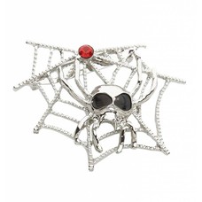 Halloweenaccessoires broche spinneweb met spinnen