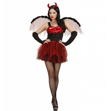 Halloweenkleding sexy duivel met vleugels