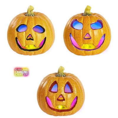 Halloweenaccessoires glitter pompoen 17cm