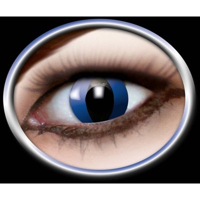 Blauwe kattenogen contactlenzen voor Halloween