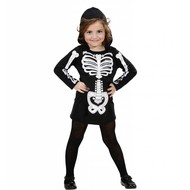 Halloweenkleding skelet meisje