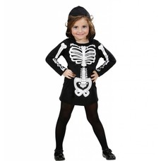 Halloweenkleding skelet meisje