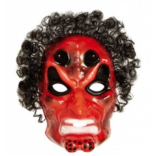 Halloweenaccessoires pvc duivelmasker met haar