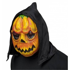 Halloweenaccessoires pvc pompoenmasker met kap