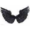 Halloweenaccessoires vleugels zwart met zilver glitter 86x42cm