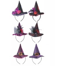 Halloweenaccessoires hoofdband heksenhoed