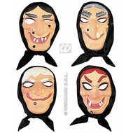 Halloweenaccessoires plastic maskerheks met doek