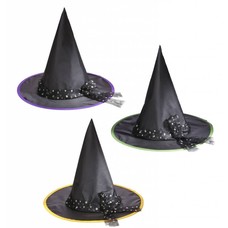 Halloweenaccessoires heksenhoed kind met zilveren sterren