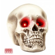 Halloweenaccessoires schedel met lichtgevende ogen 22cm