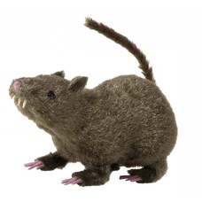 Halloweenaccessoires harige rat 21cm